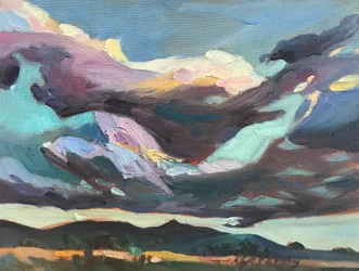 Ciel sombre du Nouveau-Mexique, vers 1980-2000 (huile sur toile)
