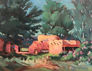 Printemps de Las Palomas à Taos, vers 1980-95 (huile sur toile)