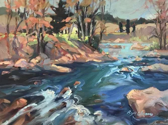 Rivière Maine, vers 1980-90 (huile sur toile)