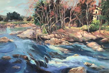 Rivière Maine, vers 1980-90 (huile sur toile)