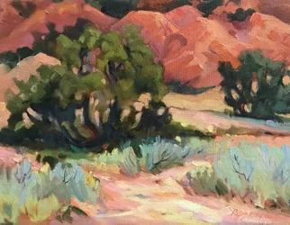Mesa at Ghost Ranch, vers 1980-95 (huile sur toile)