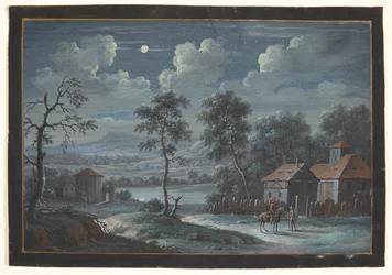 Un paysage méridional au clair de lune