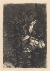 Tulipes dans un mortier en cuivre