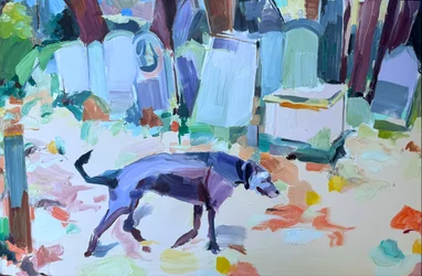 John, 2024, huile sur panneau