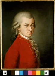 Portrait de Wolfgang Amadeus Mozart (1756-1791) - peinture de Barbara Krafft