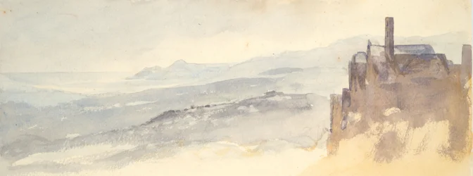 Paysage : Maisons sur une falaise