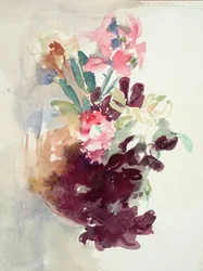 Fleurs roses et violettes