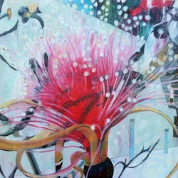 Fleur abstraite aux couleurs vives
