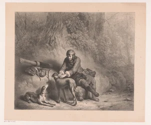 Chasseur se préparant pour la chasse