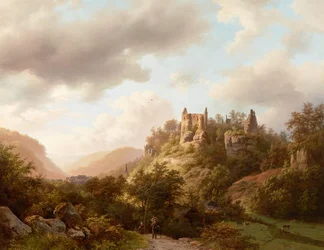Vue du château de Larochette, 1848