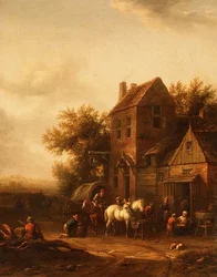 Deux cavaliers à la forge