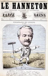 Ferdinand de Lesseps - par Gédéon, dans "Le Hanneton" du 12/09/1867