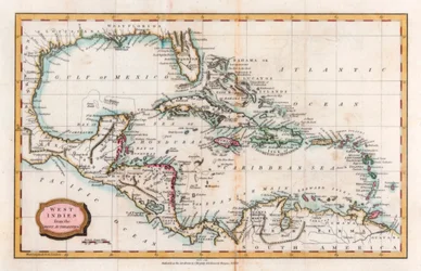 Carte des Antilles, 18e siècle