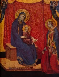 La Madone en majesté et deux donateurs en adoration, 1374