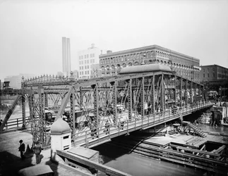 Pont de Madison Street, Chicago, Illinois, USA, vers 1905