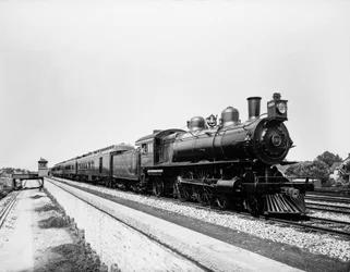 Train Pennsylvania Limited, Chicago, Illinois, USA, vers 1908 (photo n/b)