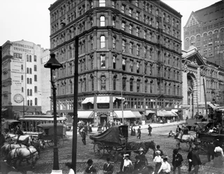 Rues Randolph et Dearborn, Chicago, Illinois, USA, c.1900