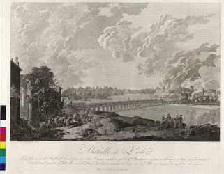 Bataille de Lodi 1796 (gravure sur cuivre)
