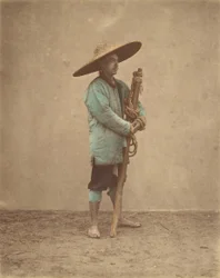 [Homme chinois portant un chapeau], années 1870