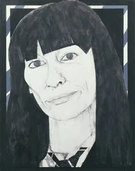 Portrait de Beryl Bainbridge, illustration pour Cosmopolitan, 1970s