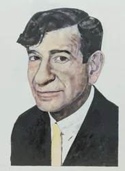 Portrait de Walter Matthau, illustration pour The Daily Mirror Colour Supplement, 1964