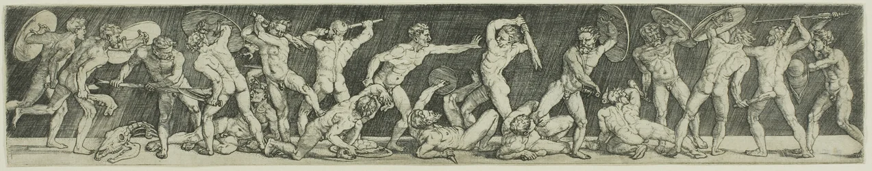 Bataille de dix-huit hommes nus