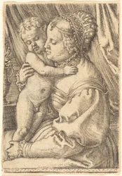 Madonna avec vase de fleurs