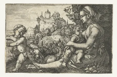 Mère avec deux enfants