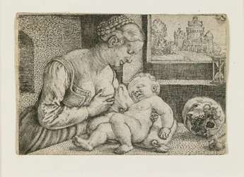 Mère et Enfant avec Crâne et Sablier, c. 1528-1530