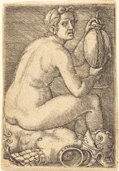 Femme Nue sur une Armure (Prudentia?)