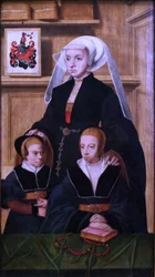 French: Portrait de Katharina Von Gail et ses deux filles Katharina von Gail
