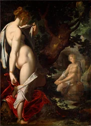 La naïade Salmacis admirant Hermaphrodite se baignant dans une source