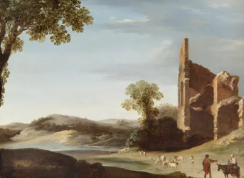 Paysage avec des ruines classiques et des figures, vers 1630