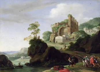 Saint Pierre et Saint Jean dans un paysage avec des ruines