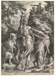Minerve et Mercure armant Persée
