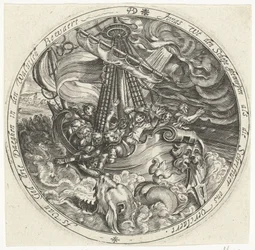 Jonas jeté par les marins par-dessus bord