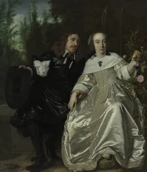 Néerlandais : Abraham del Court et sa femme Maria de Kaersgieter Abraham del Court et sa femme Maria de Kaersgieter