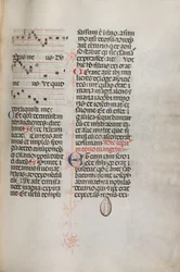 Missale : Fol. 129 : contient de la musique pour Hely Hely Lama etc. dans la Passion de Saint Mattion, 1469