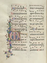 Missale: Fol. 183v: Croix, Feuillage