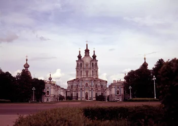 Architecture : vue du monastère de Smolny construit entre 1748 et 1835 par l