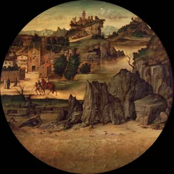 Paysage avec châteaux, fin du 15e siècle