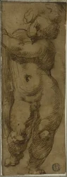 Putto debout vu de face : Étude pour la Vierge en gloire avec les saints Pétrone, Dominique et Pierre Martyr