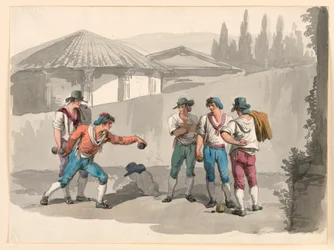Dessin, Le jeu de boccia, 1807-08