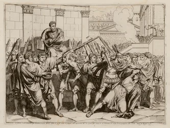 Gaius Servilius Ahala tuant Spurius Maelius, 439 avant J.-C. (eau-forte)