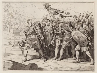 Jules César franchissant le Rubicon, 49 av. J.-C. (eau-forte)