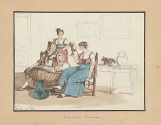 Famille romaine, étude pour costumes et coutumes romains