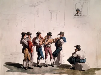 Serenata, par Bartolomeo Pinelli, Italie