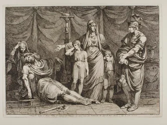 Tanaquilla montre le cadavre de Tarquinio à Servius Tullius