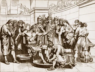 Le philosophe romain Sénèque (Lucius Annaeus Seneca, 4 av. J.-C.-65 ap. J.-C.), accusé d