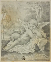 Cupidon dans un paysage
